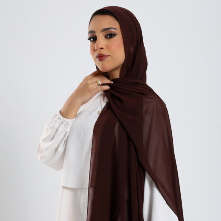 شيله دجى الليل عرض 22 باللون البني الغامق