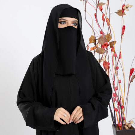 Saudi niqab made from duga leil fabric by El Shal Abayat Store