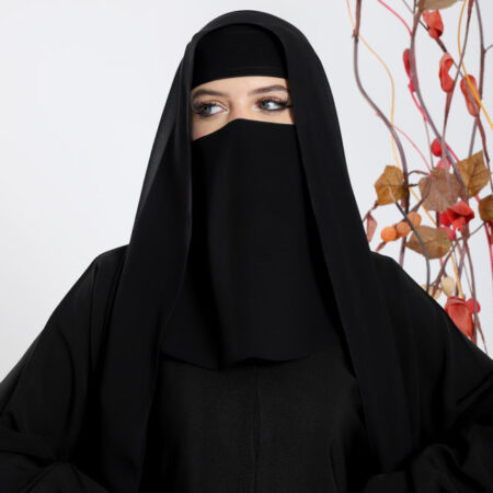 Saudi niqab made from duga leil fabric by El Shal Abayat Store