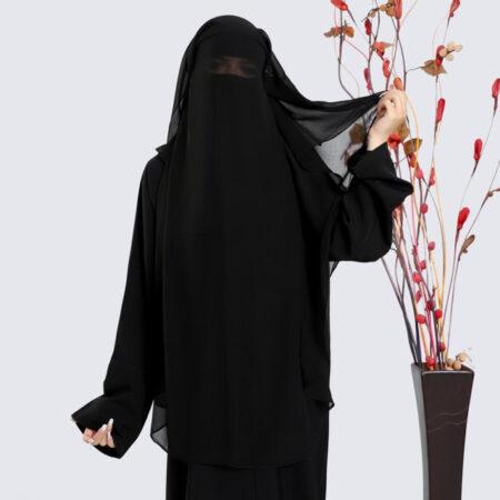 Two-layered Klosh niqab made from duga leil fabric by El Shal Abayat Store