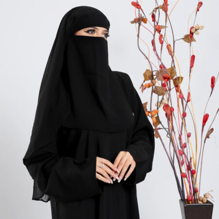 Two-layered Klosh niqab made from duga leil fabric by El Shal Abayat Store