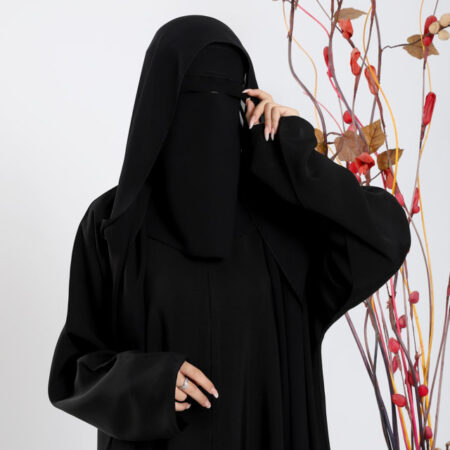 Black Abu Rada niqab made from duga leil fabric by El Shal Abayat Store