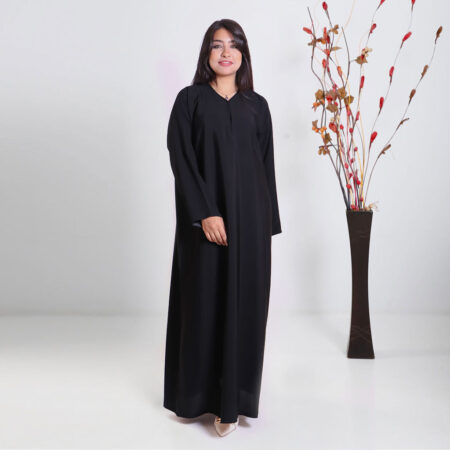Black Closed Plain Abaya | AlShal Store
